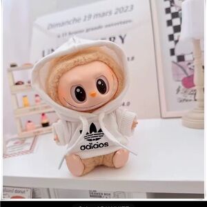 Just in 👹| Labubu Adidas and White Hoodie (DOLL NOT INCLUDE)